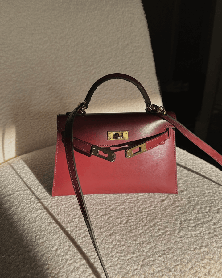 Agnès Paris | MINI SAC EN CUIR BORDEAUX ÉLÉGANT