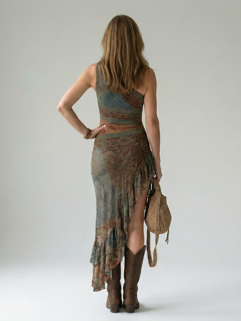 Agnès Paris | Robe Midi Drapée Silencieuse Zalia