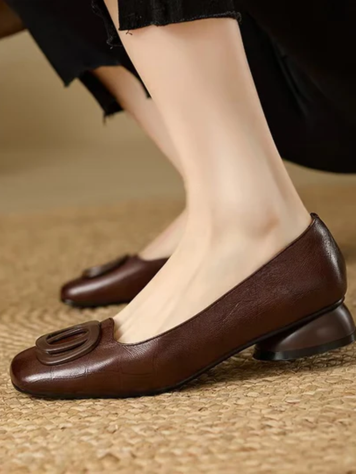 Agnès Paris | Ballerines en Cuir Bout Carré Margot