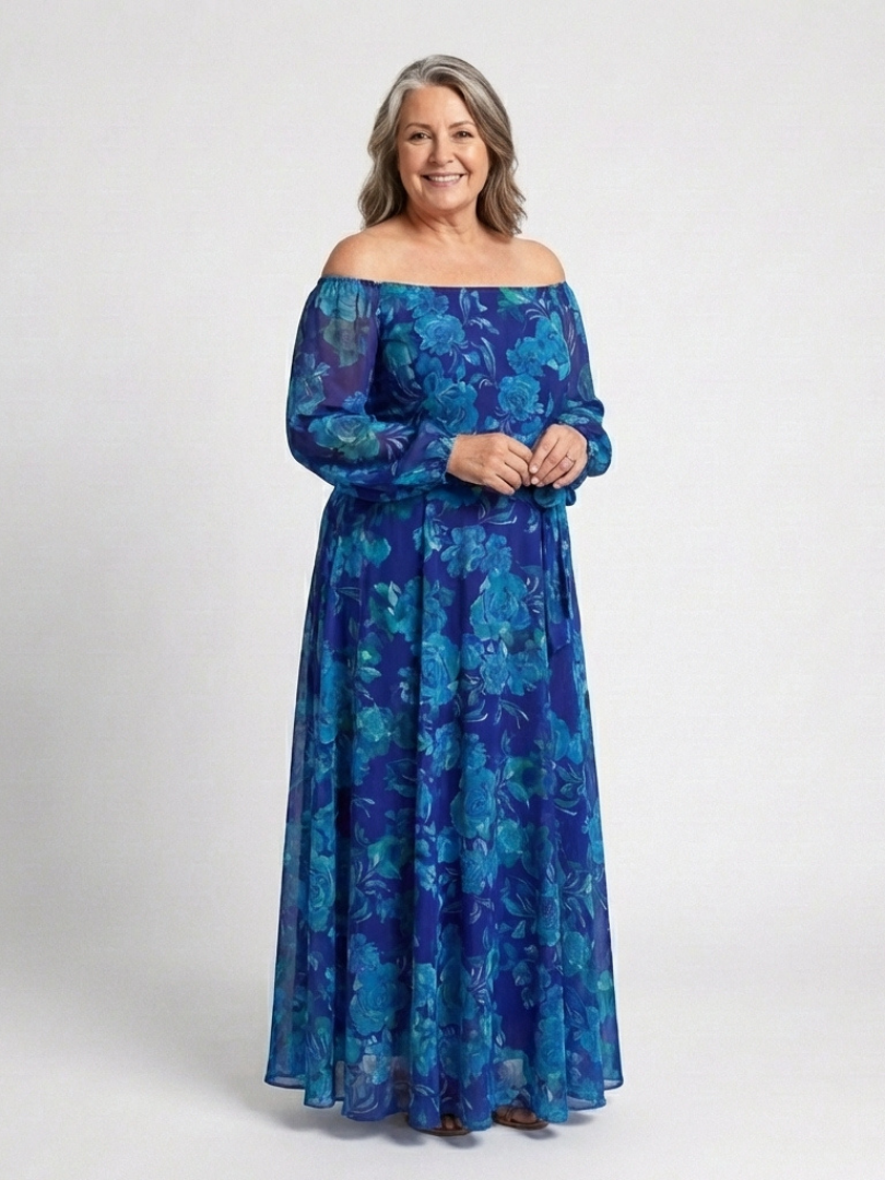 Agnès Paris | Robe Maxi Fleurie à Épaules Dégagées Aspen