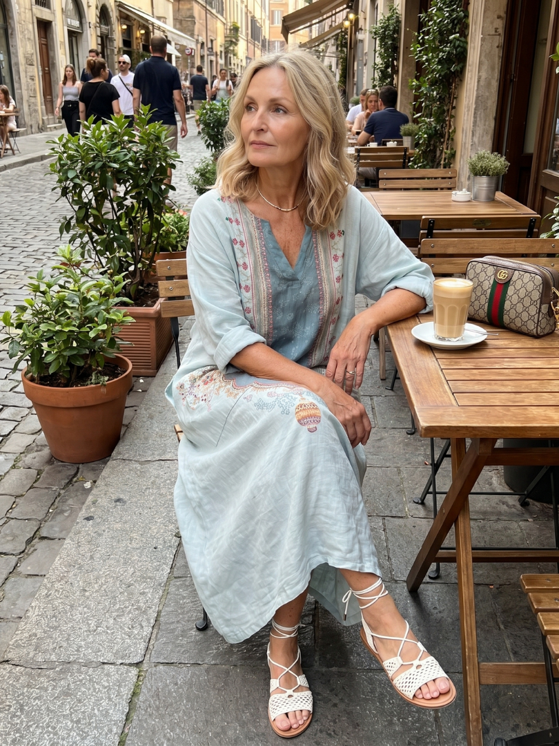 Agnès Paris | Robe Midi Brodée à Poches Claire