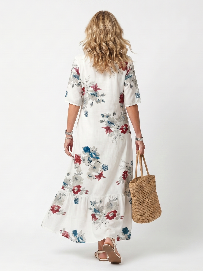 Agnès Paris | Robe Midi Fleurie à Pompons Élina