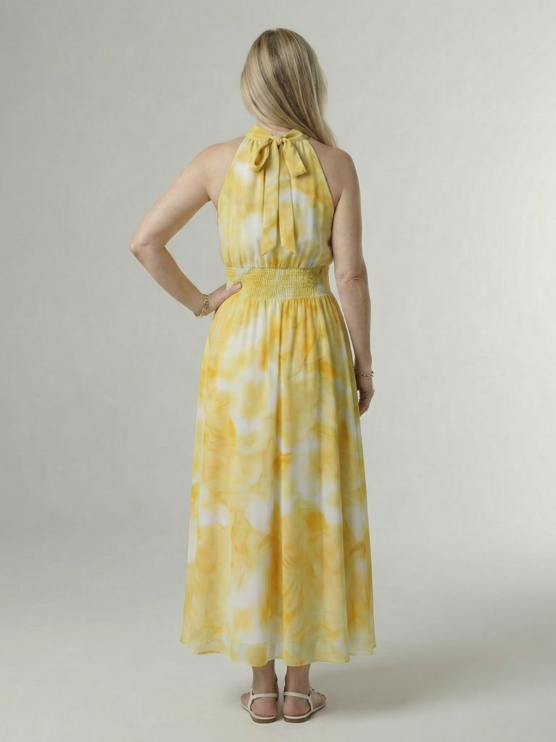 Agnès Paris | Robe Midi à Encolure Halter Froncée Sylin