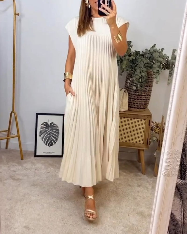 Agnès Paris | Robe Plissée Sans Manches