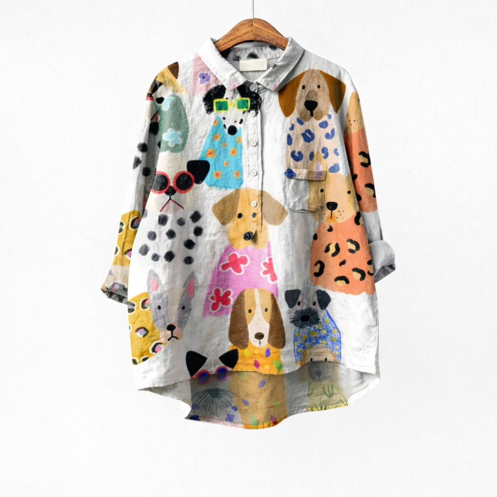 Agnès Paris | Blouse Élégante à Motif Canin