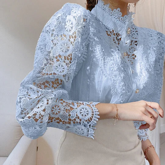 Agnès Paris | Chemise à manches longues avec dentelle et détails Tove