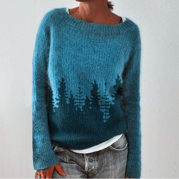 Agnès Paris | Pull Maille Motif Forêt Brigitte