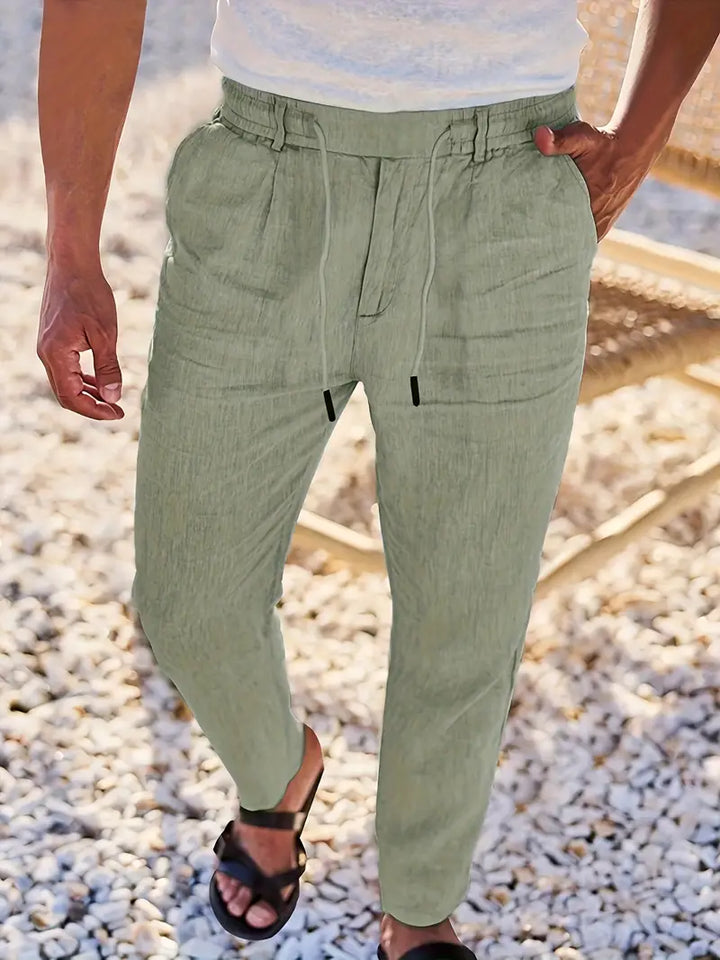 Agnès Paris | PANTALONS LARGES EN LIN AVEC CORDON