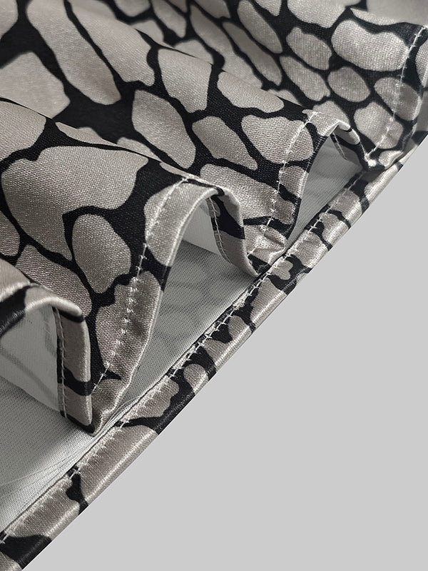 Agnès Paris | CHEMISIER EFFET SATIN À MOTIF ARTISTIQUE