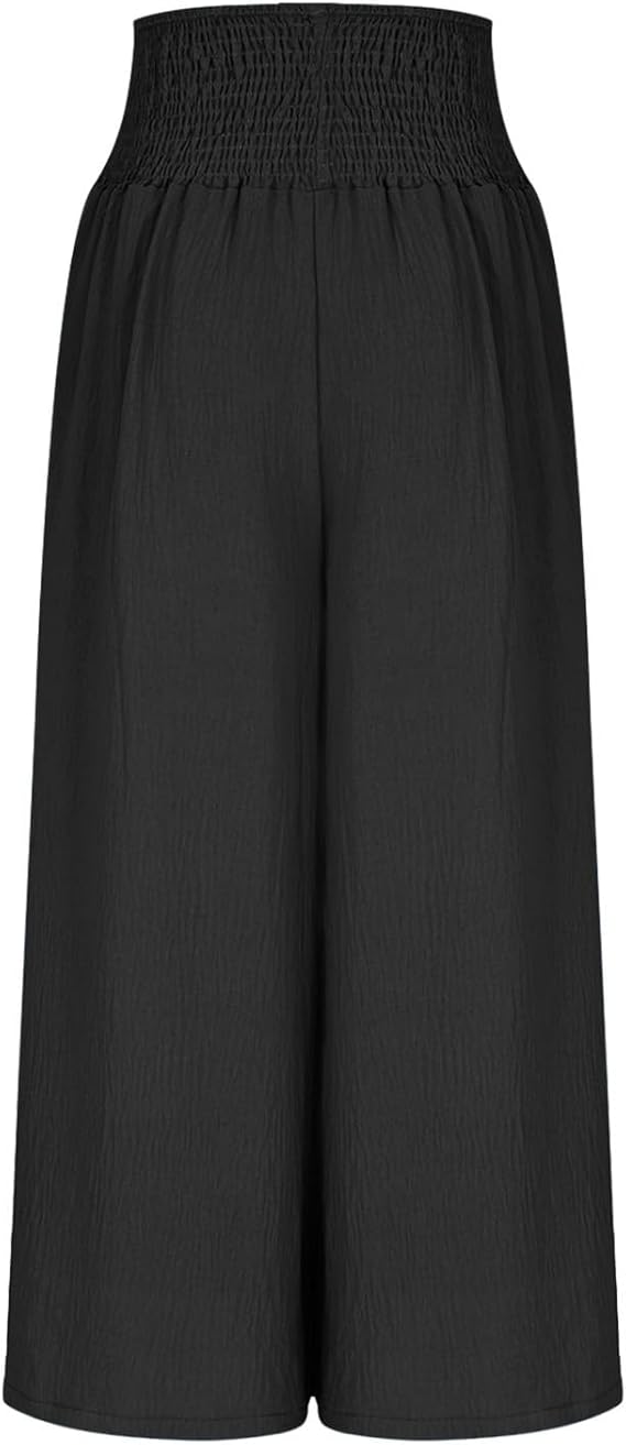 Agnès Paris | Pantalon large pour femme avec taille smockée