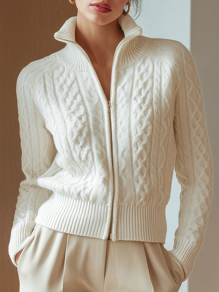 Agnès Paris | PULL COL MONTANT EN MAILLE DOUCE IMPRIMÉE
