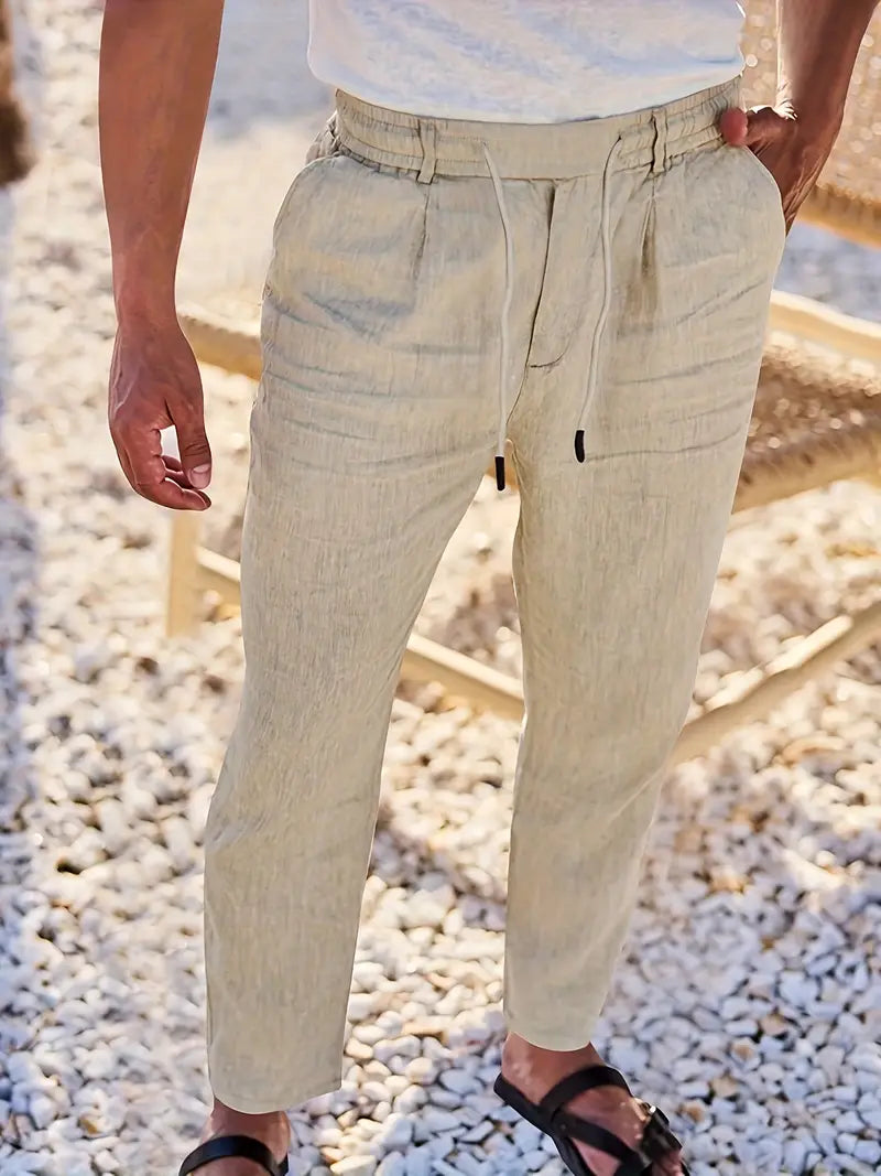 Agnès Paris | PANTALONS LARGES EN LIN AVEC CORDON