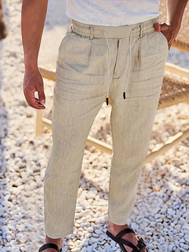 Agnès Paris | PANTALONS LARGES EN LIN AVEC CORDON