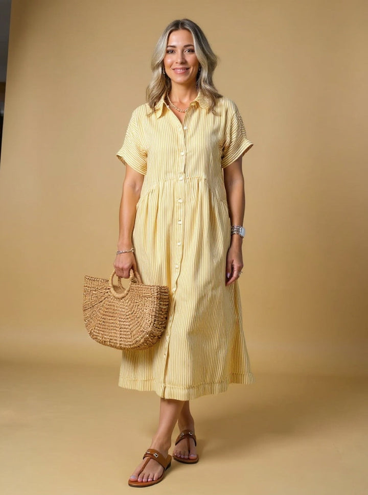 Agnès Paris | Robe Rayée Élégante Claire