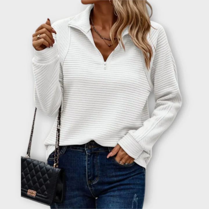 Agnès Paris | PULL CHIC DÉCONTRACTÉ À COL ZIPPÉ