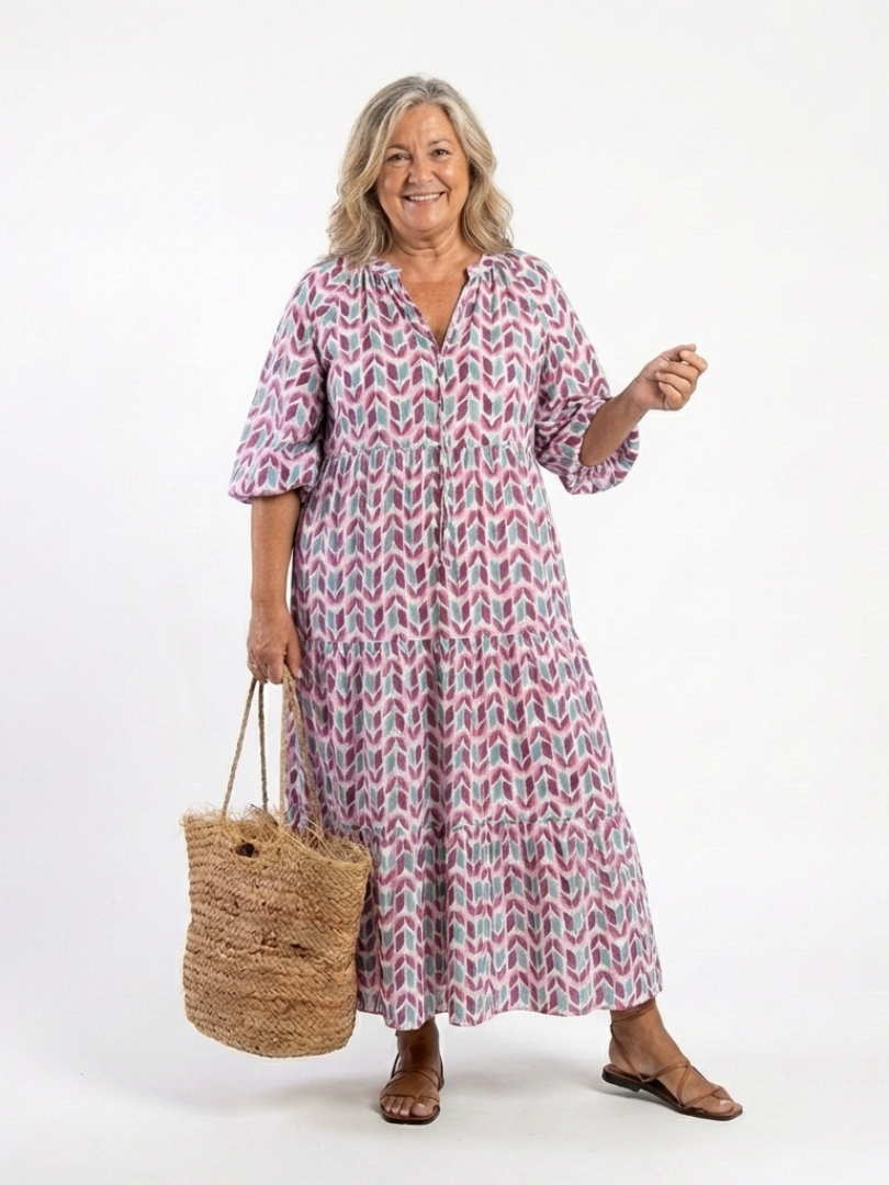 Agnès Paris | Robe midi à manches longues Mireya