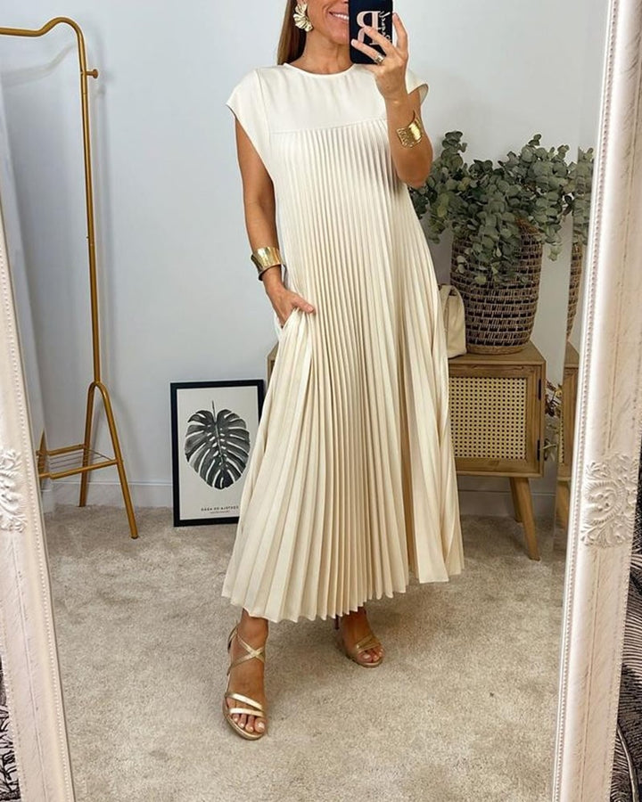 Agnès Paris | Robe Plissée Sans Manches