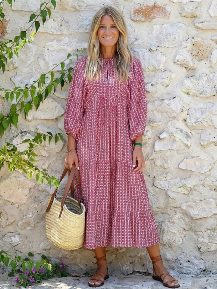 Agnès Paris | Robe Midi à Imprimé Géométrique Arlette