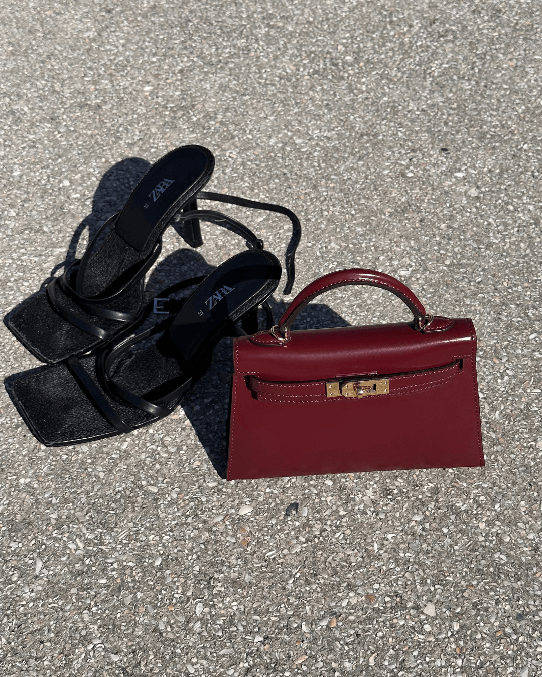 Agnès Paris | MINI SAC EN CUIR BORDEAUX ÉLÉGANT