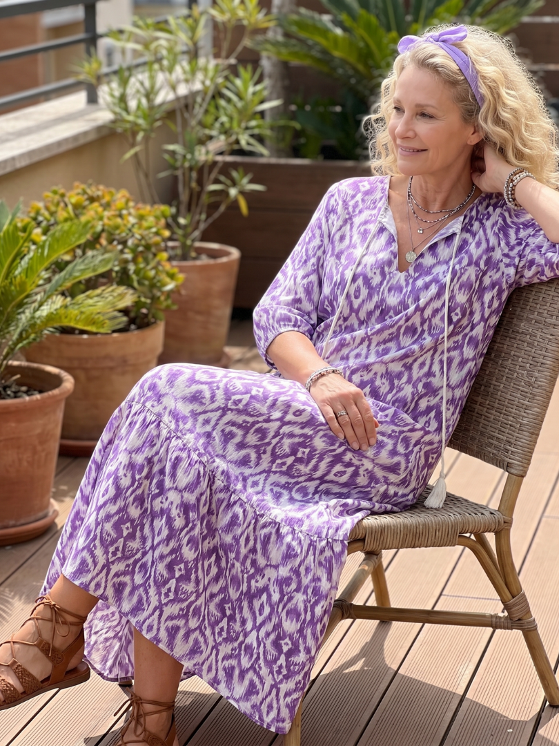 Agnès Paris | Robe Midi Imprimée à Pompons Brigitte