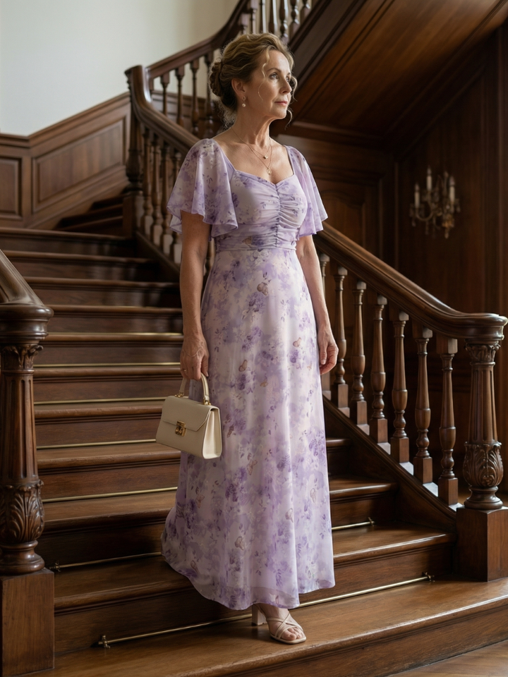 Agnès Paris | Robe Midi à Manches Volantes Vaelis