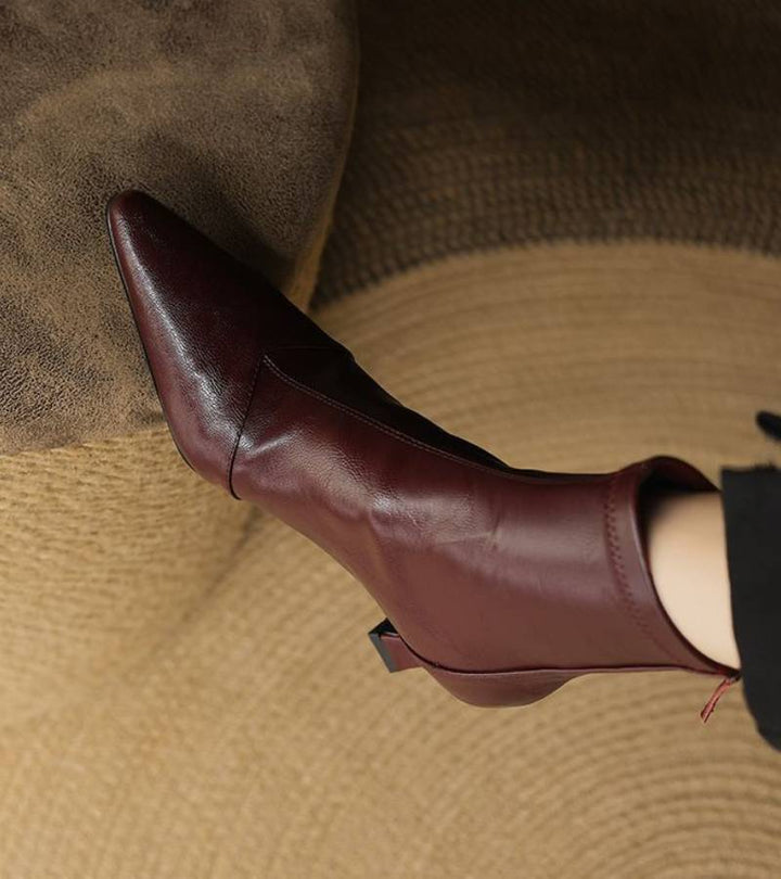 Agnès Paris | Bottines en cuir à talon élégant