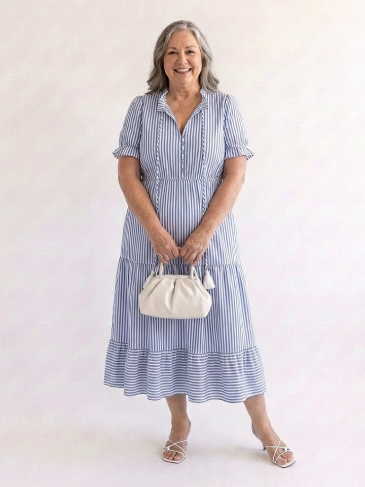 Agnès Paris | Robe midi à manches courtes Dakato