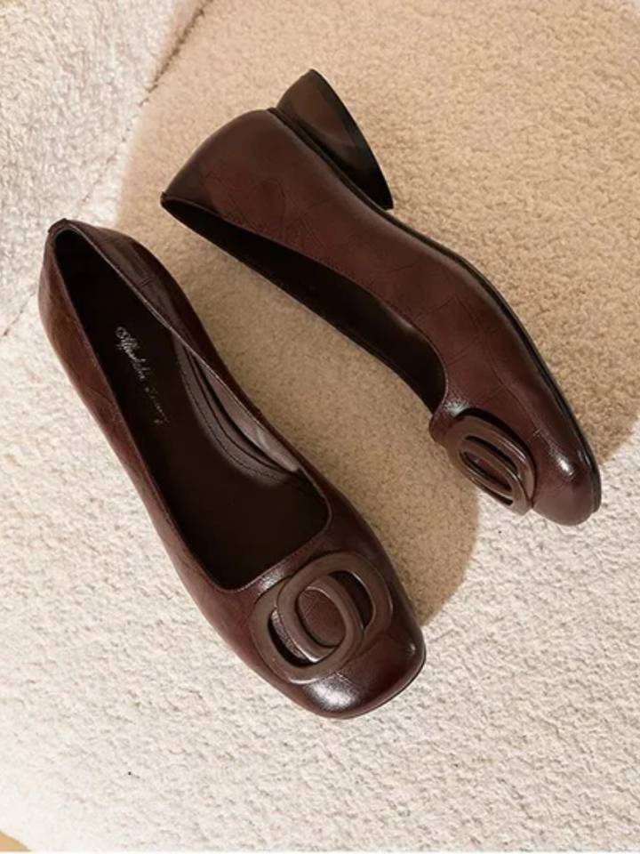 Agnès Paris | Ballerines en Cuir Bout Carré Margot