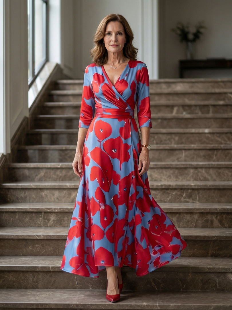 Agnès Paris | Robe Midi Croisée à Col Celine
