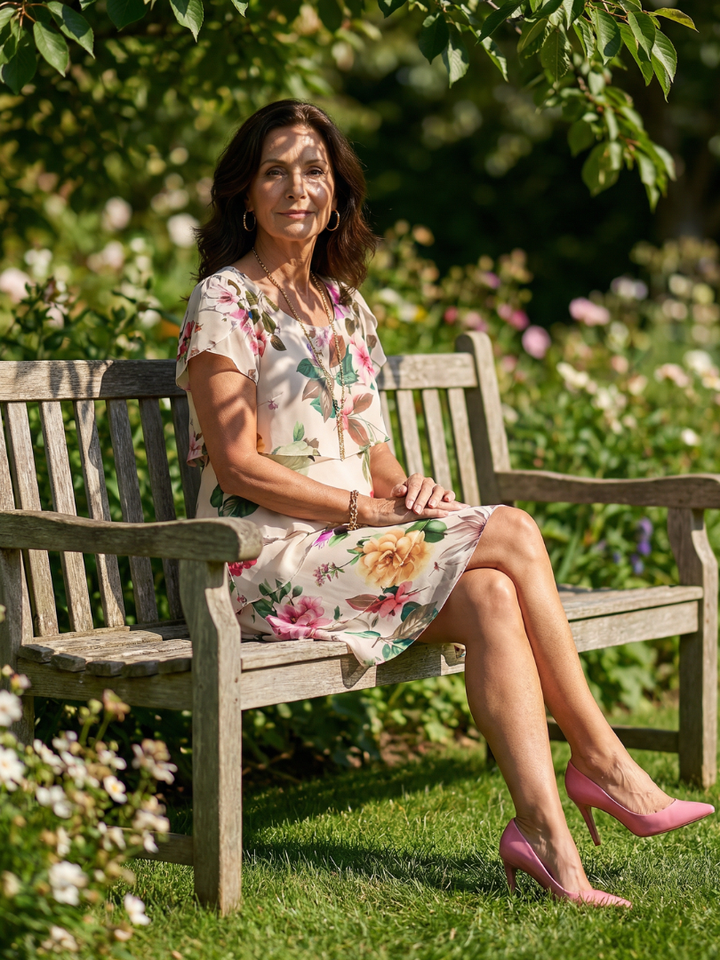 Agnès Paris | Robe Midi en Pétales Raffinés Silas