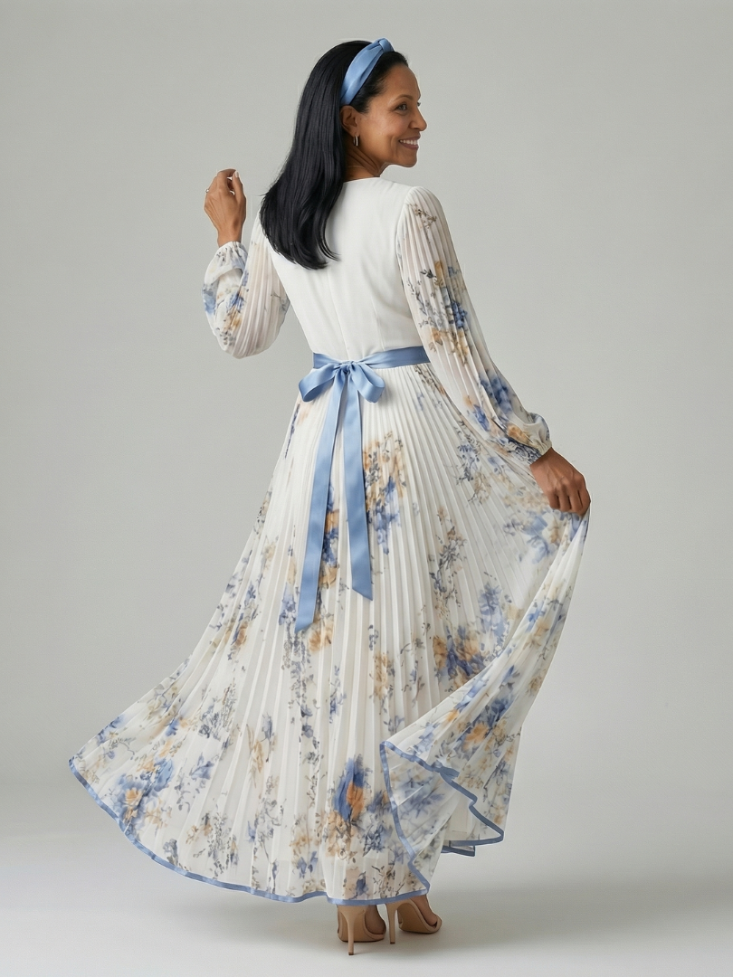 Agnès Paris | Robe Midi Plissée à Enveloppe Rielle