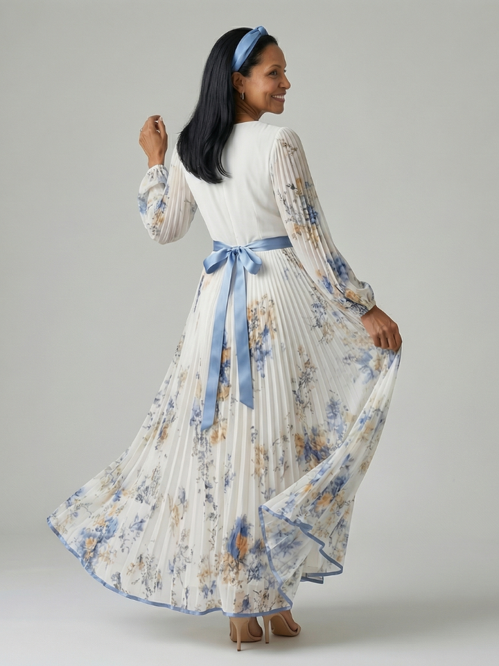 Agnès Paris | Robe Midi Plissée à Enveloppe Rielle