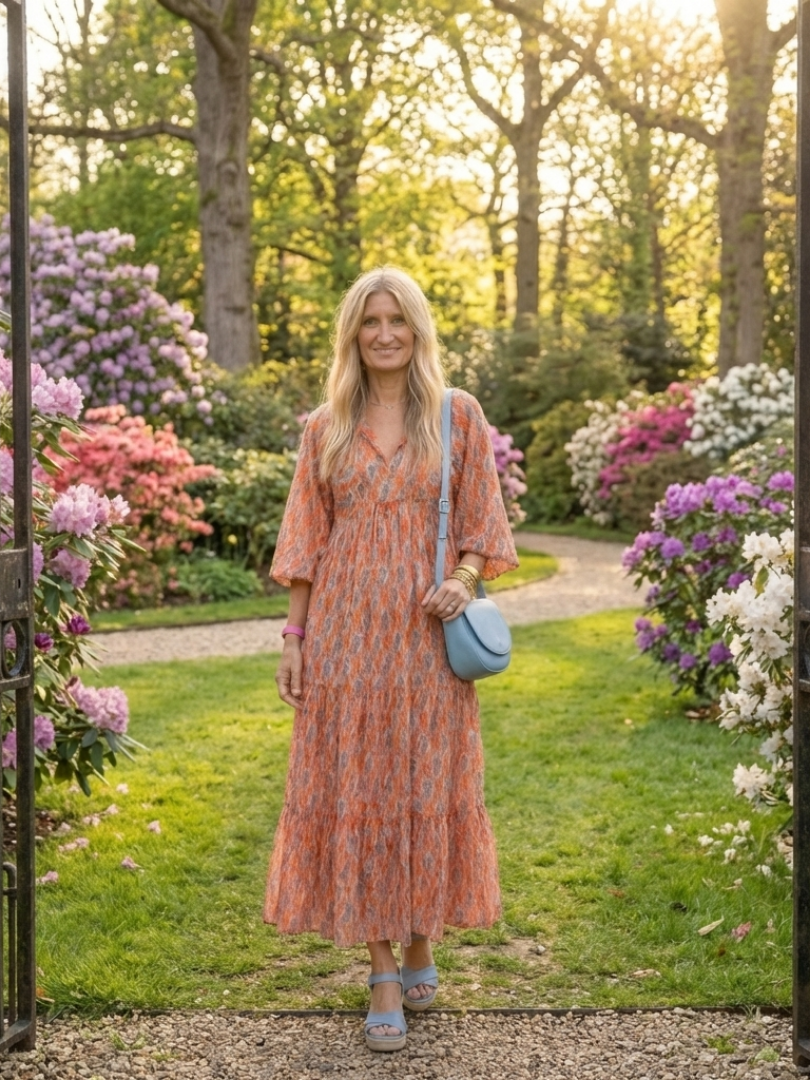 Agnès Paris | Robe Midi à Imprimé Géométrique Amara