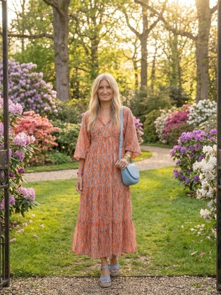Agnès Paris | Robe Midi à Imprimé Géométrique Amara