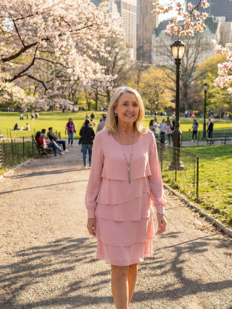 Agnès Paris | Robe à couches propre longueur genou Lila