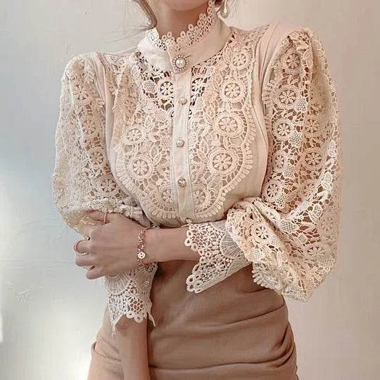 Agnès Paris | Chemise à manches longues avec dentelle et détails Tove