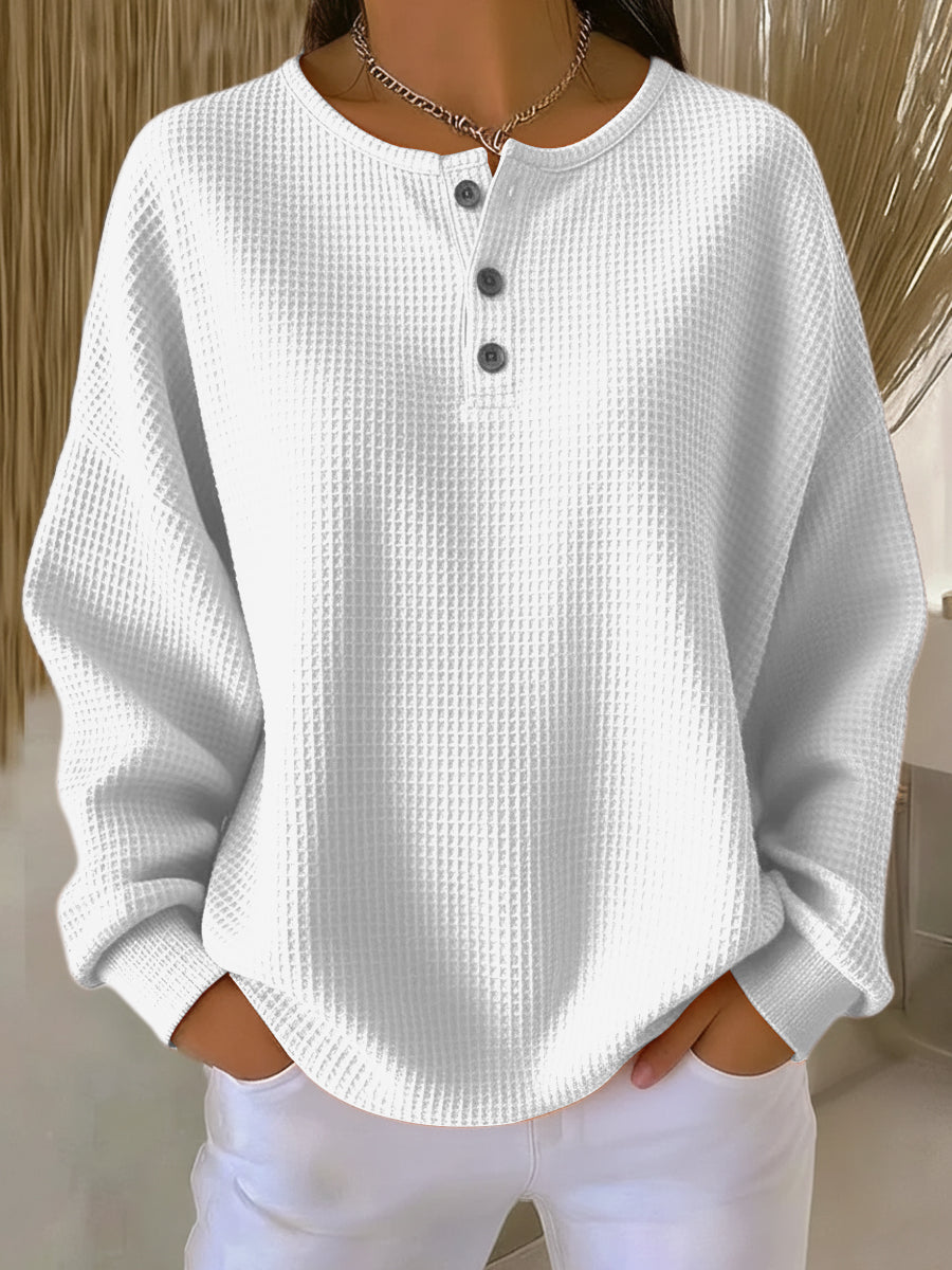 Agnès Paris | Sweat Gaufré Henley Catherine