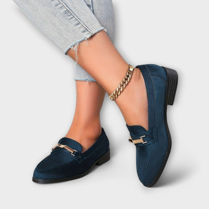 Agnès Paris | Mocassins Daim Chaîne Dorée Nathalie