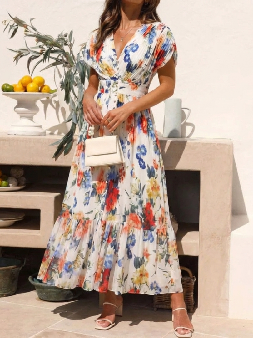 Agnès Paris | Robe Midi Fleurie Plissée Savannah