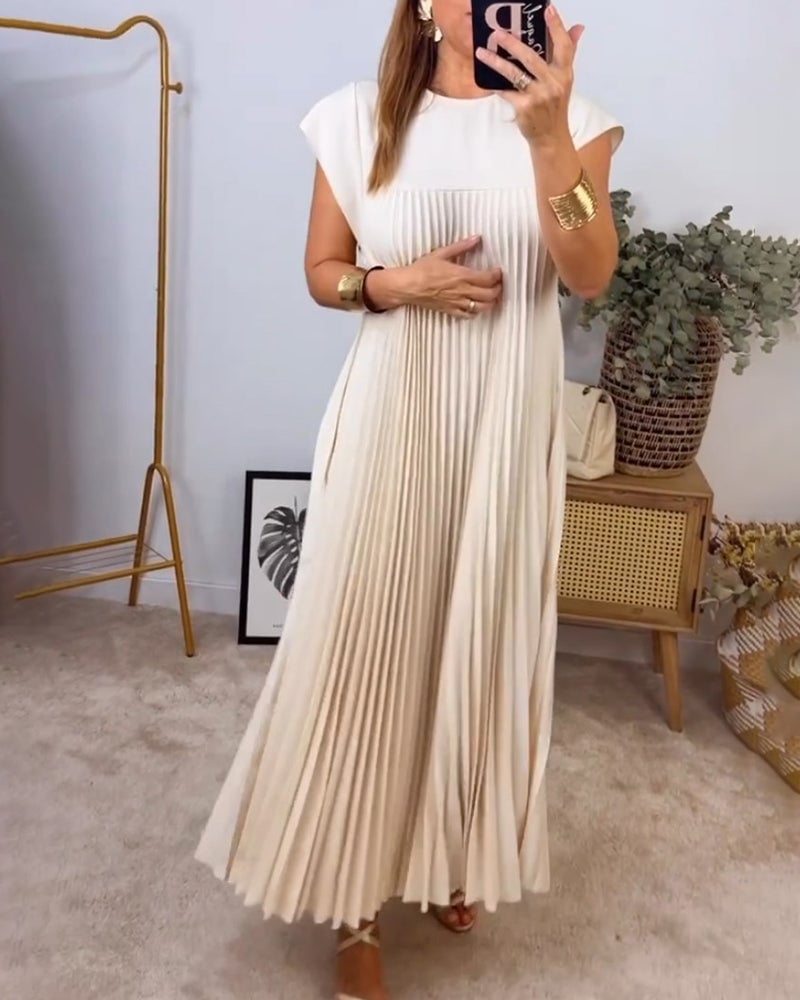 Agnès Paris | Robe Plissée Sans Manches