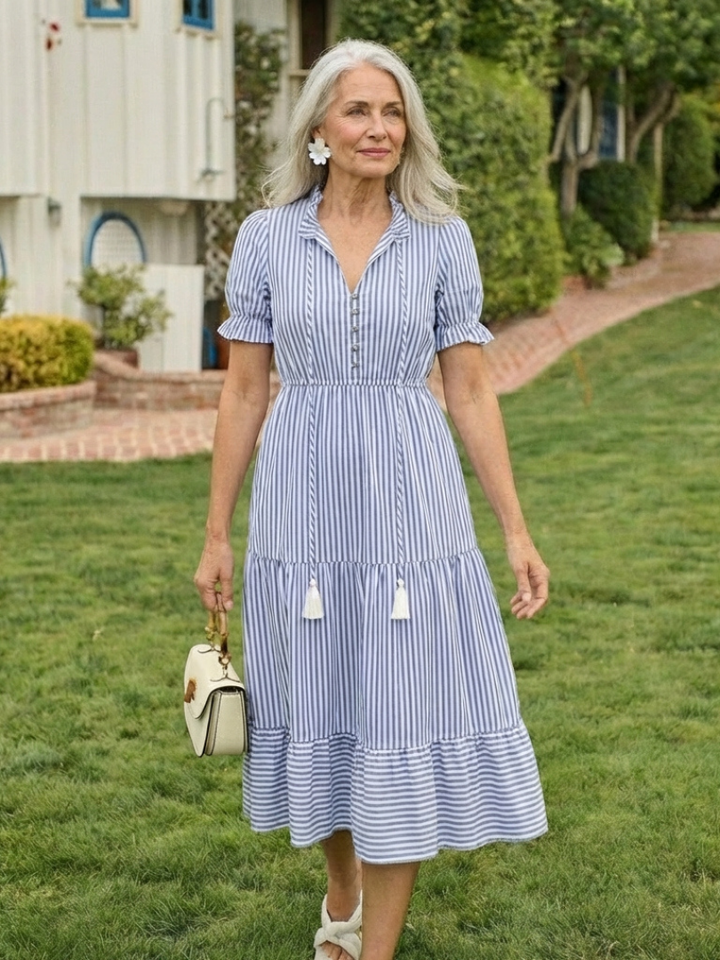Agnès Paris | Robe midi à manches courtes Dakato