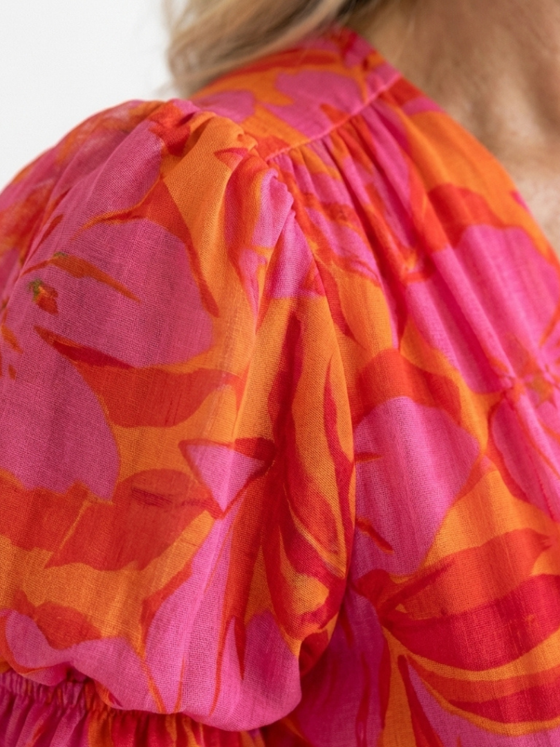 Agnès Paris | Robe Midi à Manches Bouffantes Willow