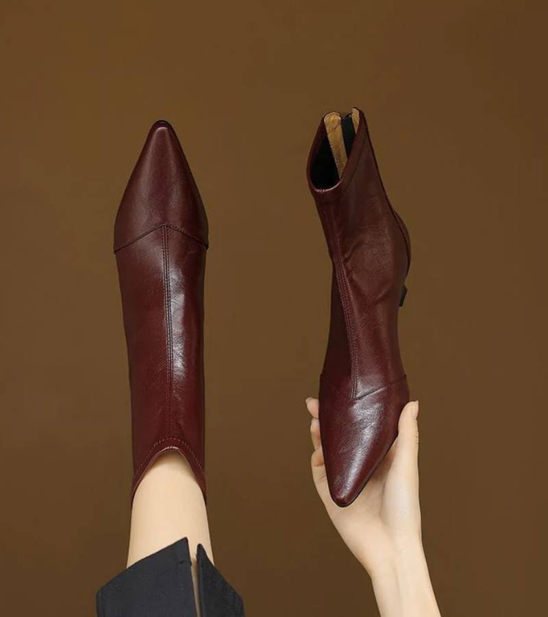 Agnès Paris | Bottines en cuir à talon élégant