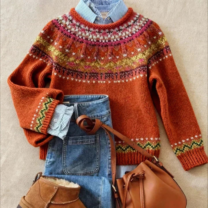 Agnès Paris | Pull Jacquard Terracotta Juliette