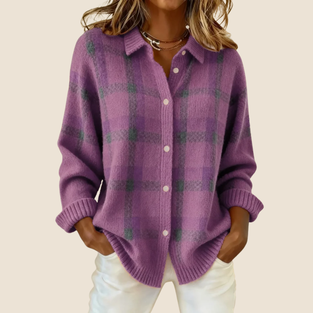 Agnès Paris | Veste-Chemise en Maille à Carreaux Florence