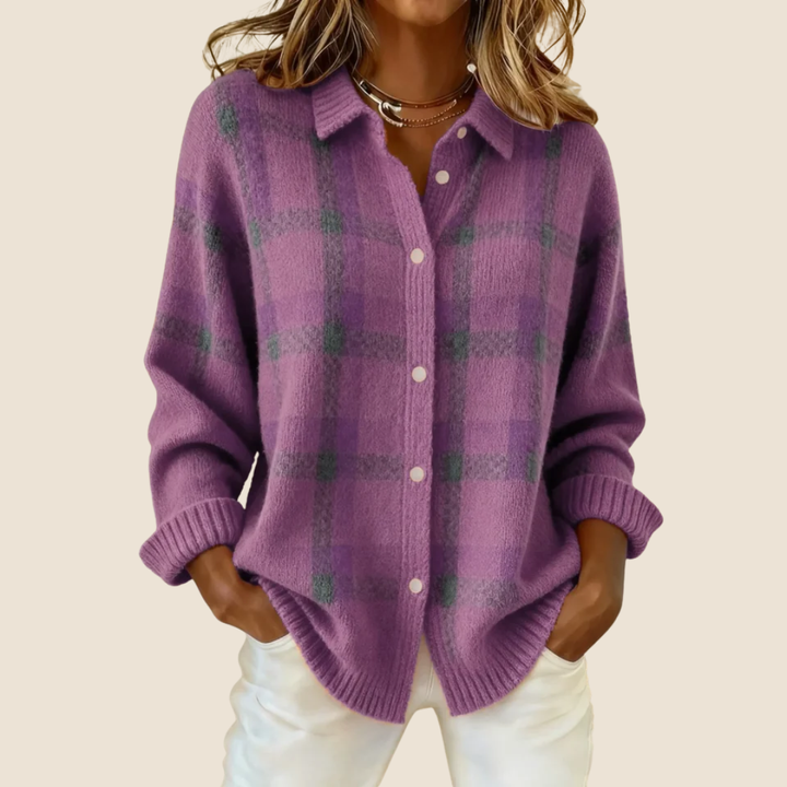 Agnès Paris | Veste-Chemise en Maille à Carreaux Florence