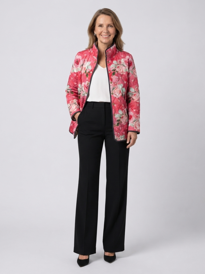 Agnès Paris | Veste Matelassée Roses Poudrées Christine