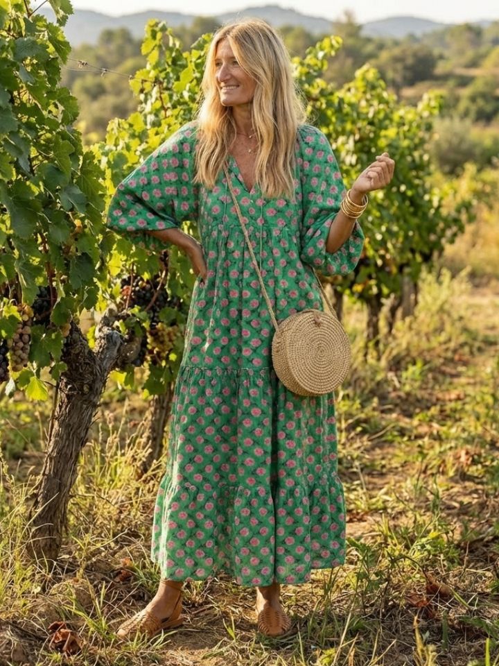 Agnès Paris | Robe Midi Fleurie à Volants Camille