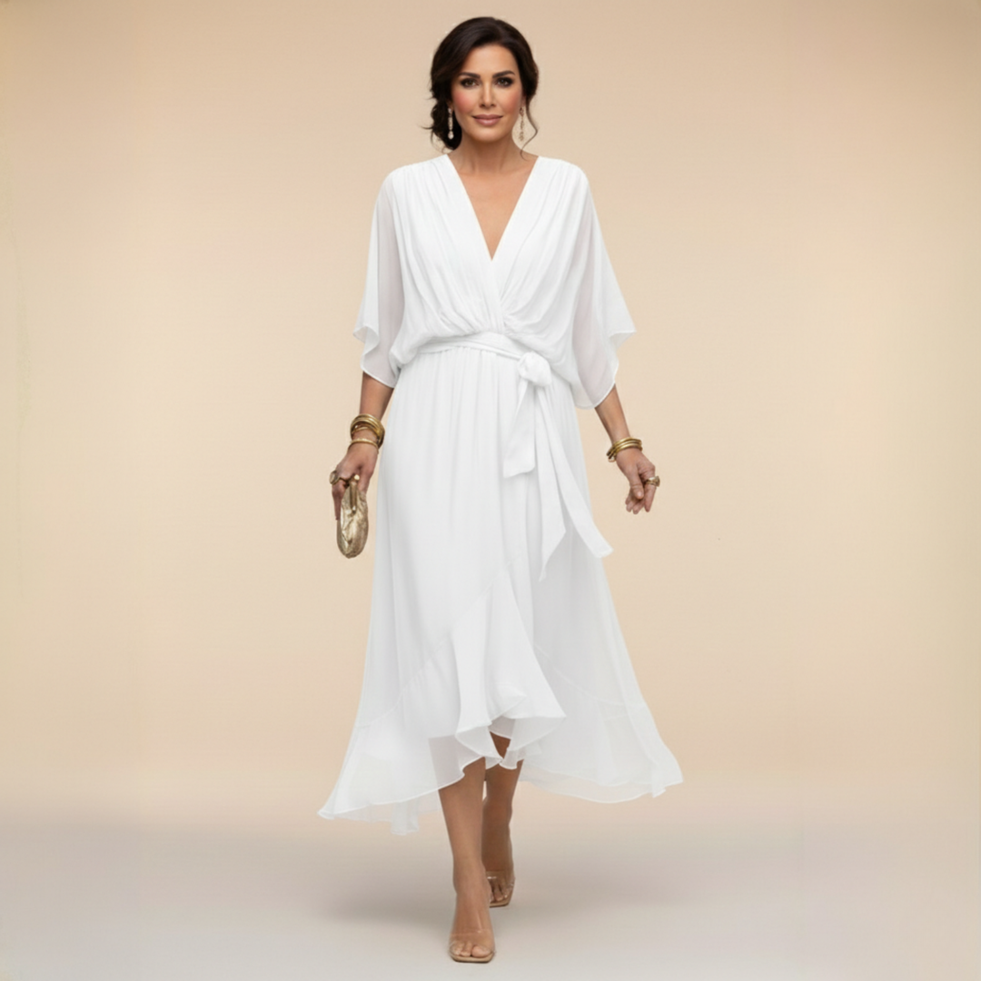 Agnès Paris | Robe en chiffon à décolleté V