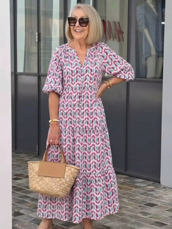 Agnès Paris | Robe midi à manches longues Mireya